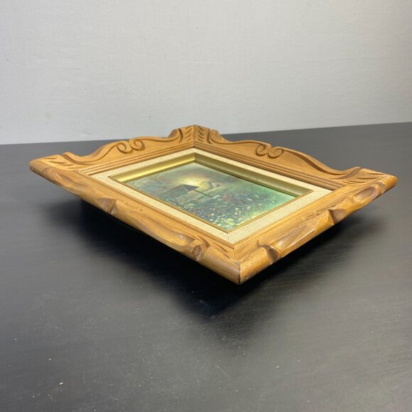 6 x 8 ANDRES ORPINAS Water Wishing Well Barn Print Wood Frame, Art Print, Vintag - Picture 9 of 10